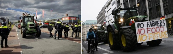 (사진: 최근 유럽 각지에서 벌어지는 대규모 시위들. 네덜란드 농민시위)