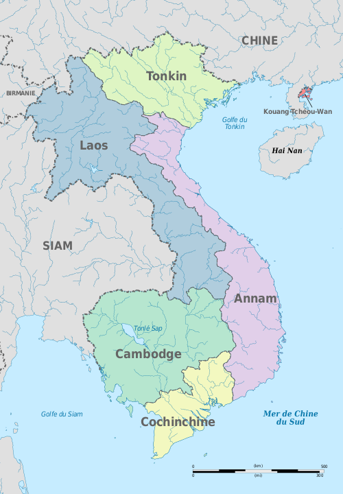 프랑스령 인도차이나의 통치 지역 [사진 출처: 위키백과]